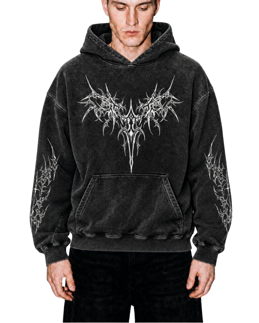 Symmetrical Cyber Sigilism Tribal Hoodie