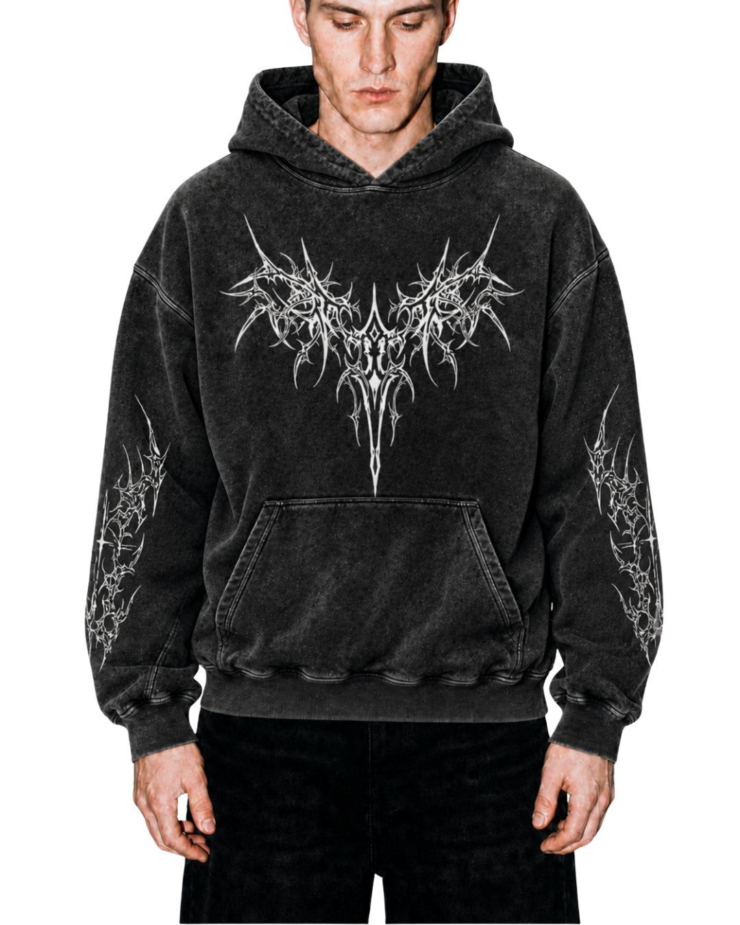 Symmetrical Cyber Sigilism Tribal Hoodie