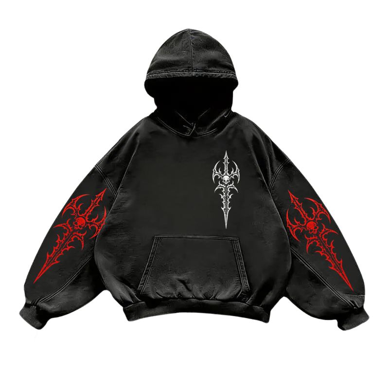 nitechapel-cyber-skull-trident-washed-hoodie-vintage-black-front