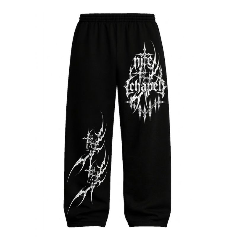 Cyber Sigil Metal Matrix Baggy Sweatpants - Heavyweight Metal Logo Joggers