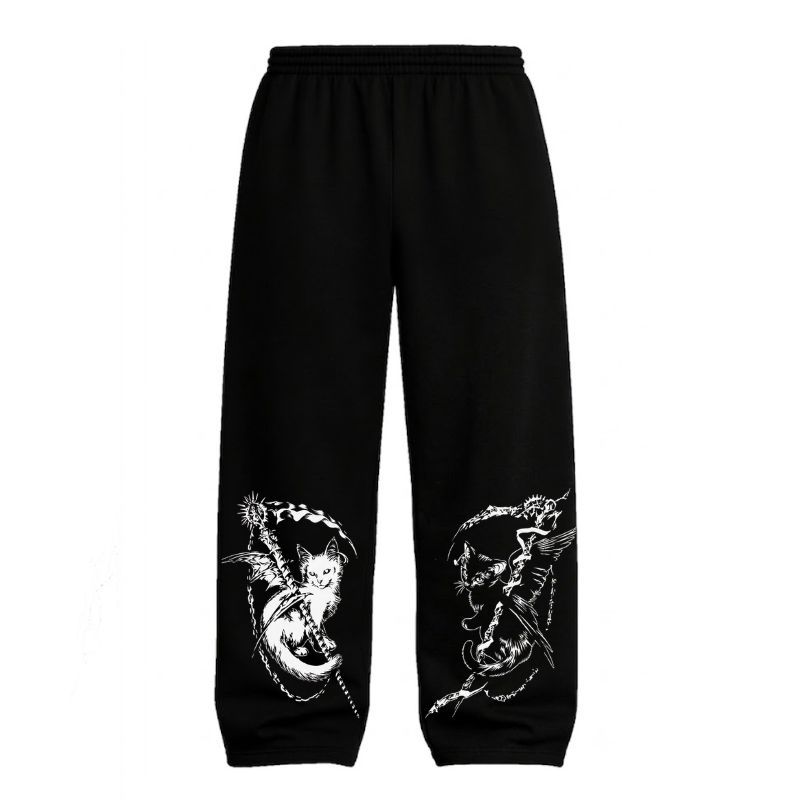 nitechapel-twin-grim-feline-baggy-sweatpants-black-front