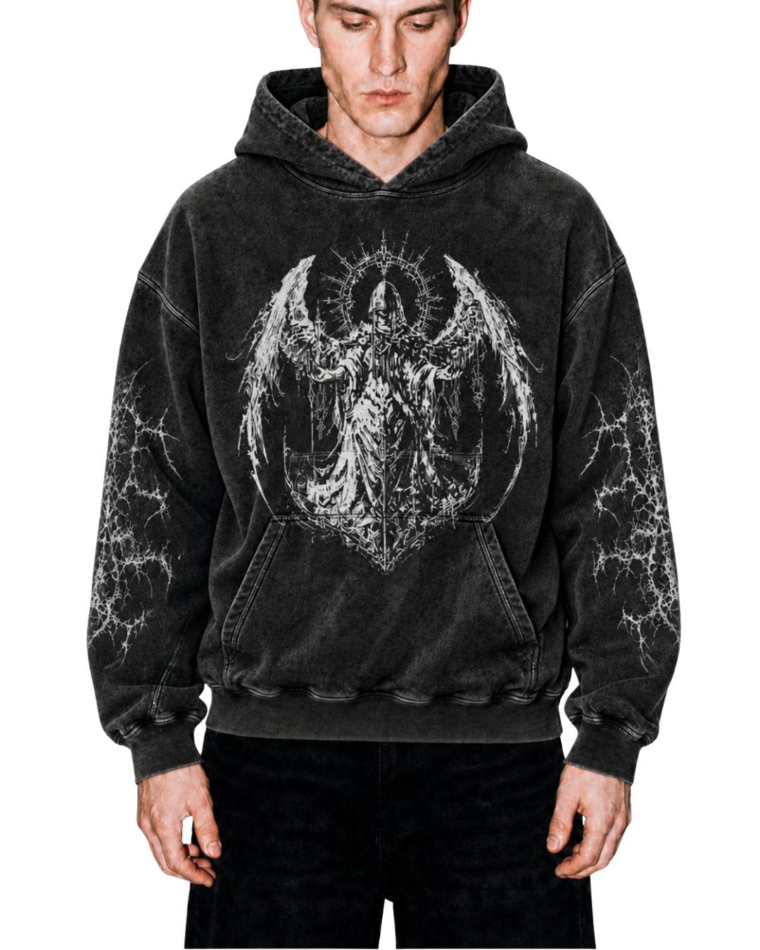 Fractal Winged Sentinel Hoodie