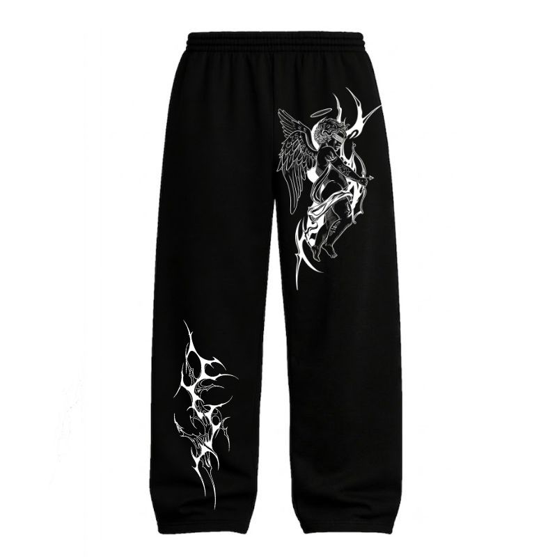 nitechapel-blindfolded-cupid-baggy-sweatpants-black-front-staggered-asymmetrical-print