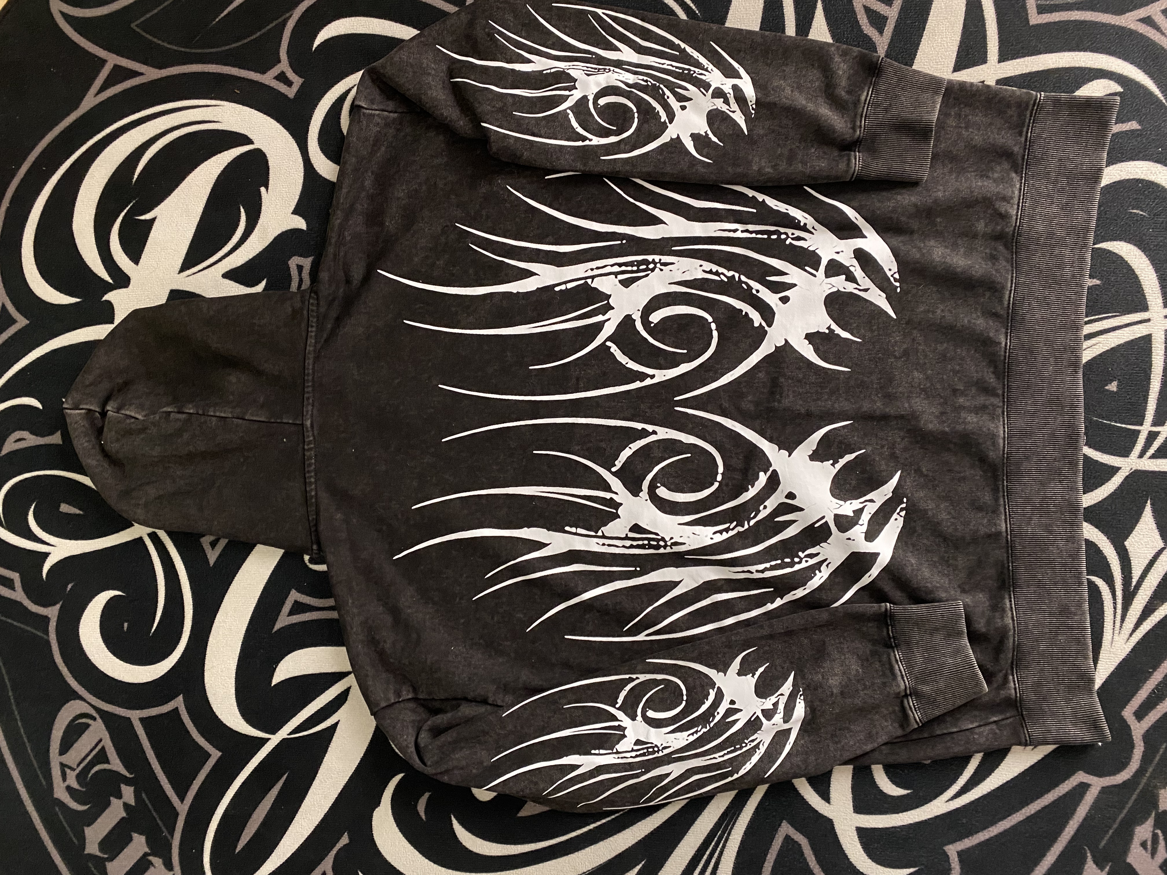 Cyber Tribal Wing Zip-Up Hoodie