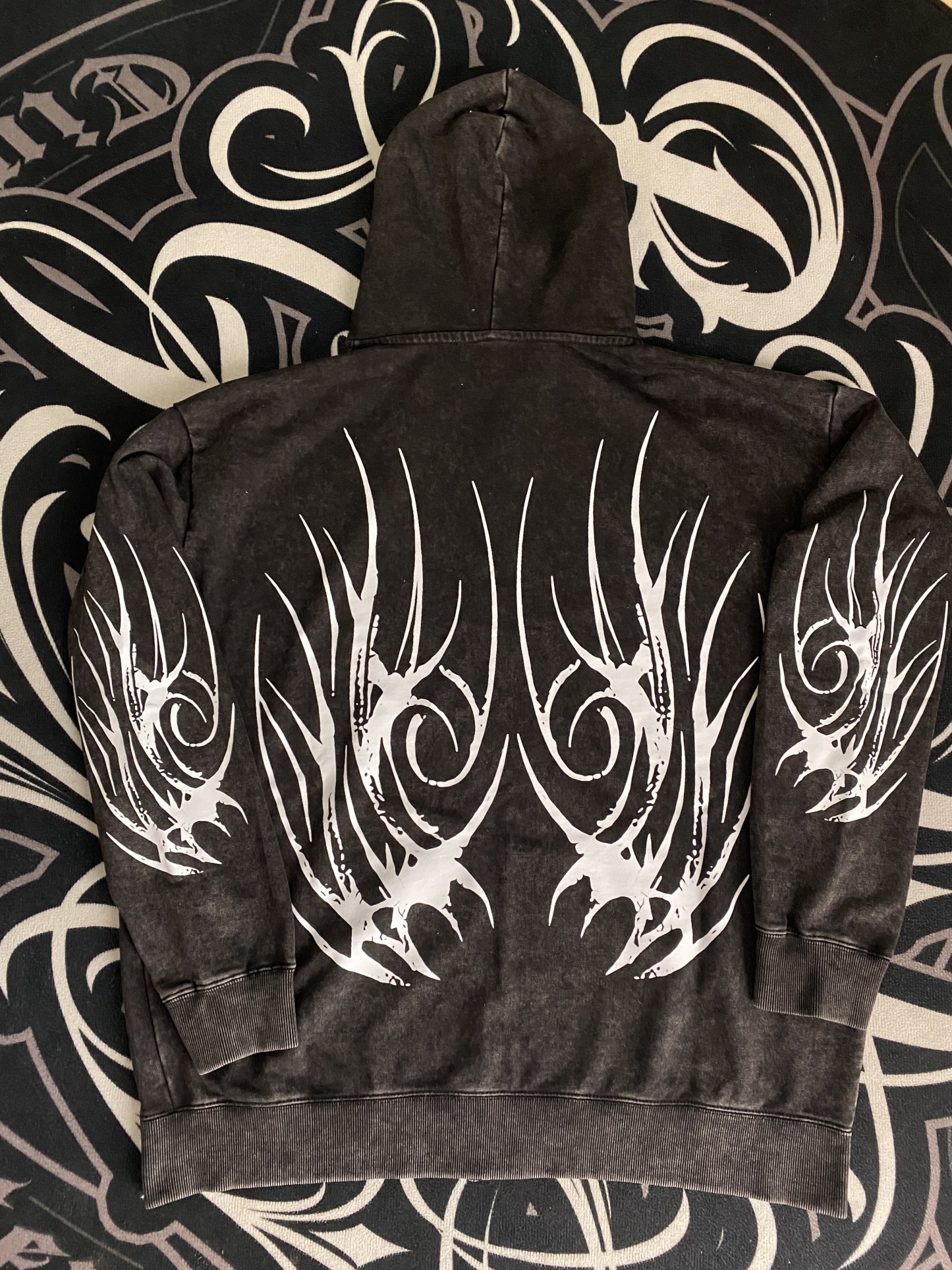Cyber Tribal Wing Zip-Up Hoodie