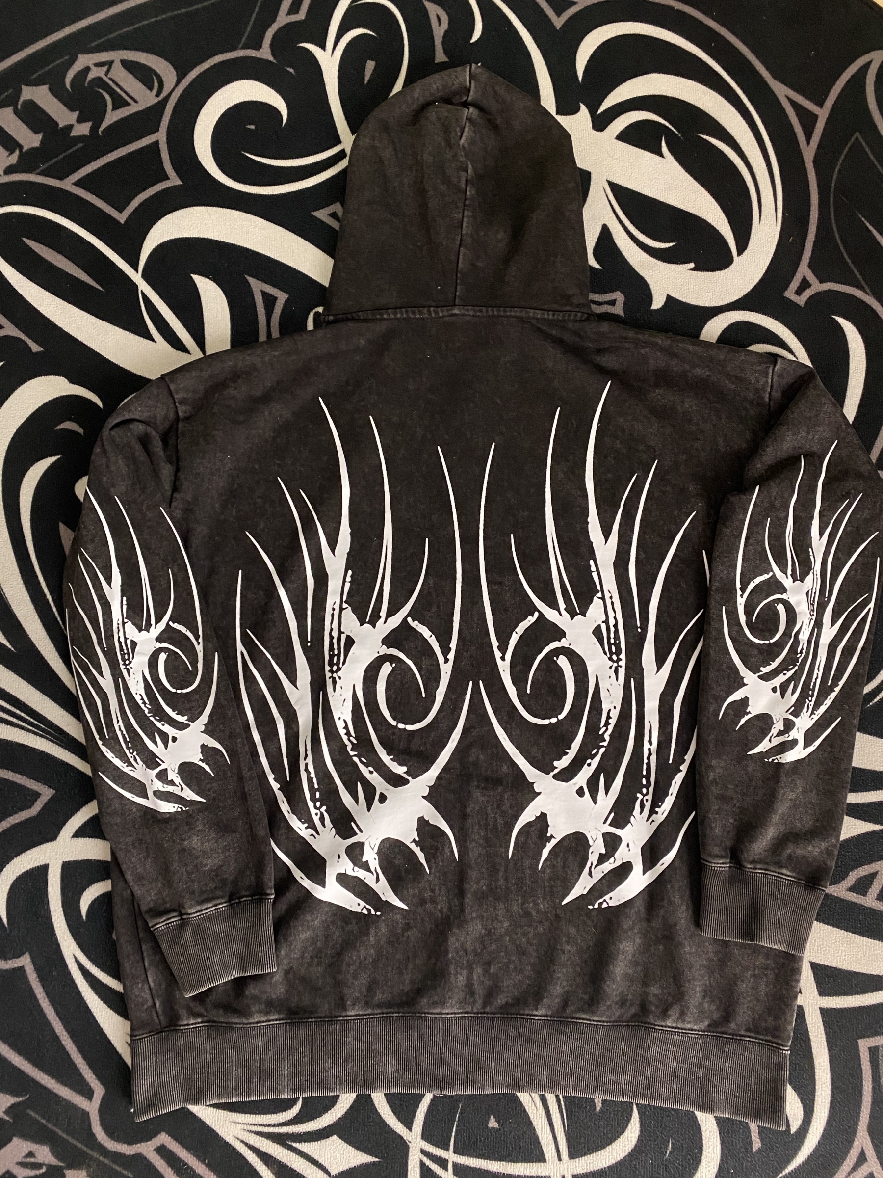 Cyber Tribal Wing Zip-Up Hoodie