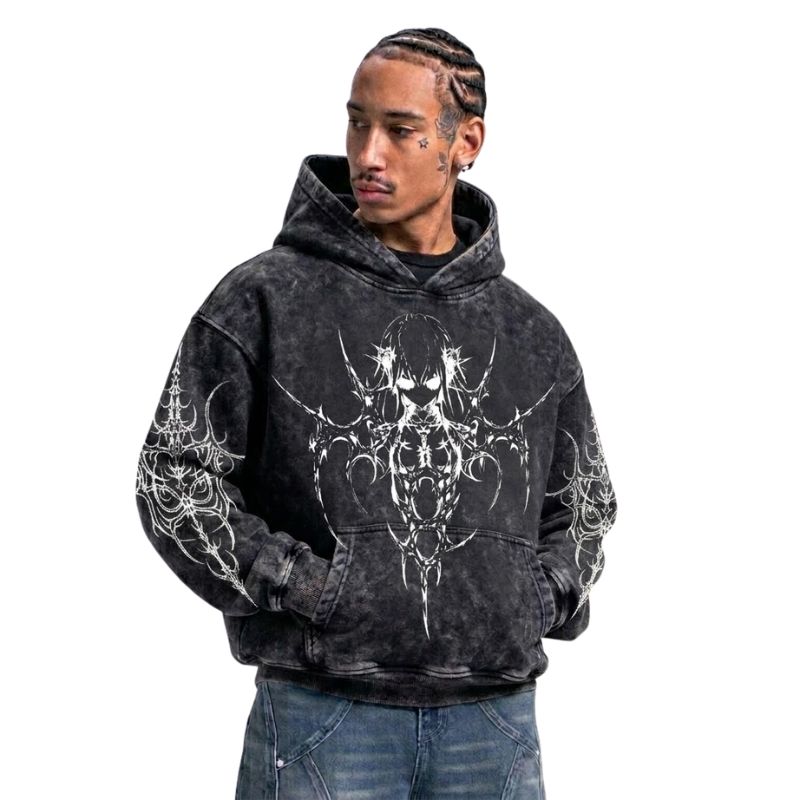 Dark Anime Angel Cyber Hoodie
