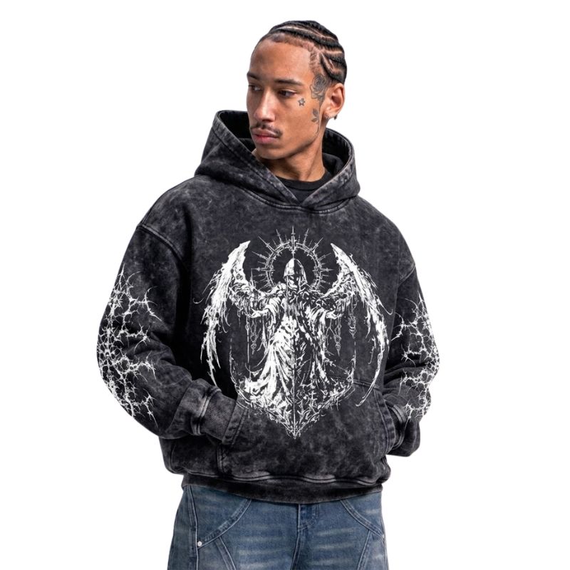 Fractal Winged Sentinel Hoodie