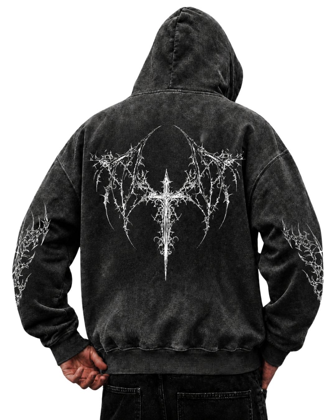 Symmetrical Cyber Sigilism Tribal Hoodie