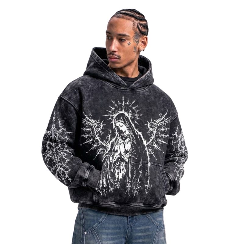 Fractal Praying Mary Hoodie