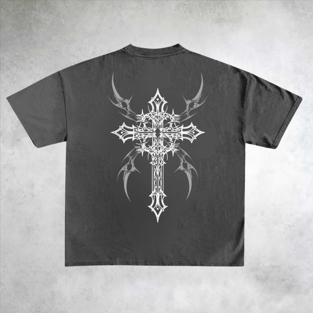Street Cross Printed Cotton T-Shirt