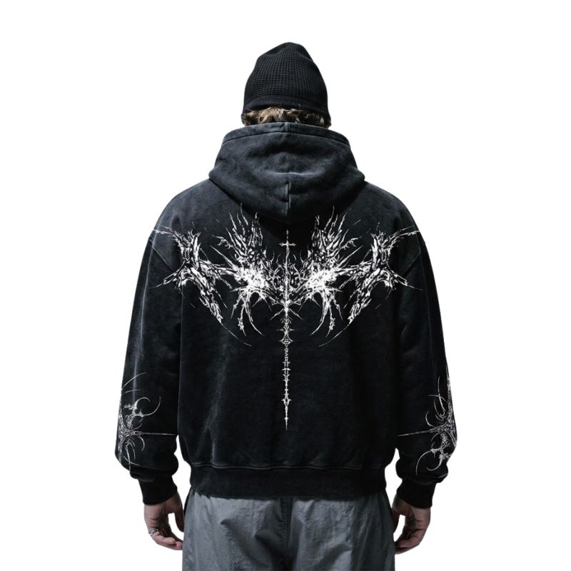 Tribal Spine Back Print Hoodie