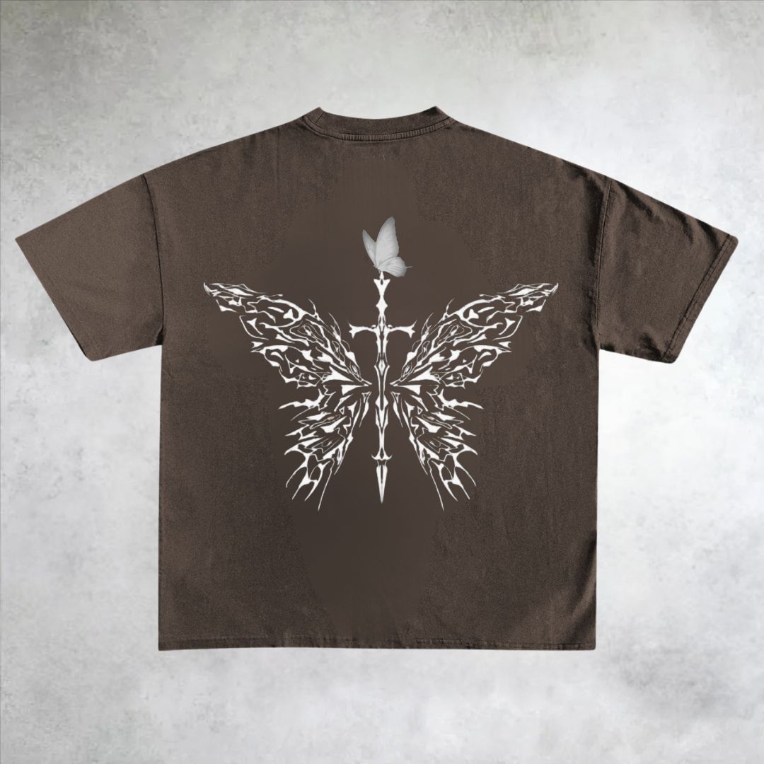Butterfly Gothic Cotton T-Shirt