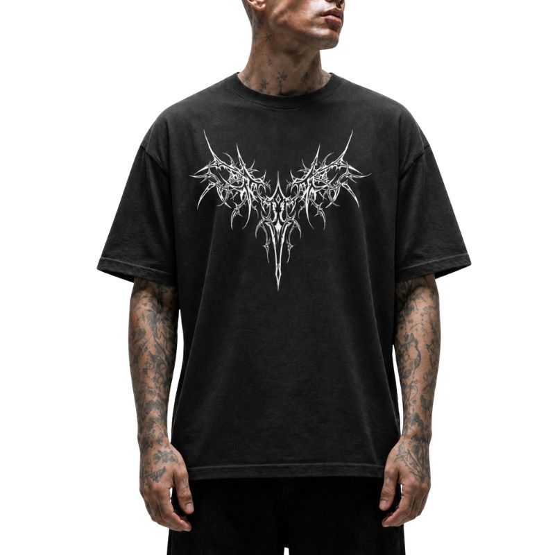 Symmetrical Cyber Sigilism Tribal T-Shirt