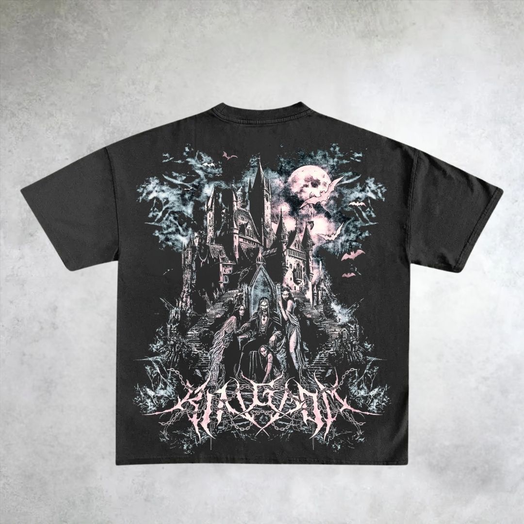 Gothic Vampire Castle Metal Band T-Shirt