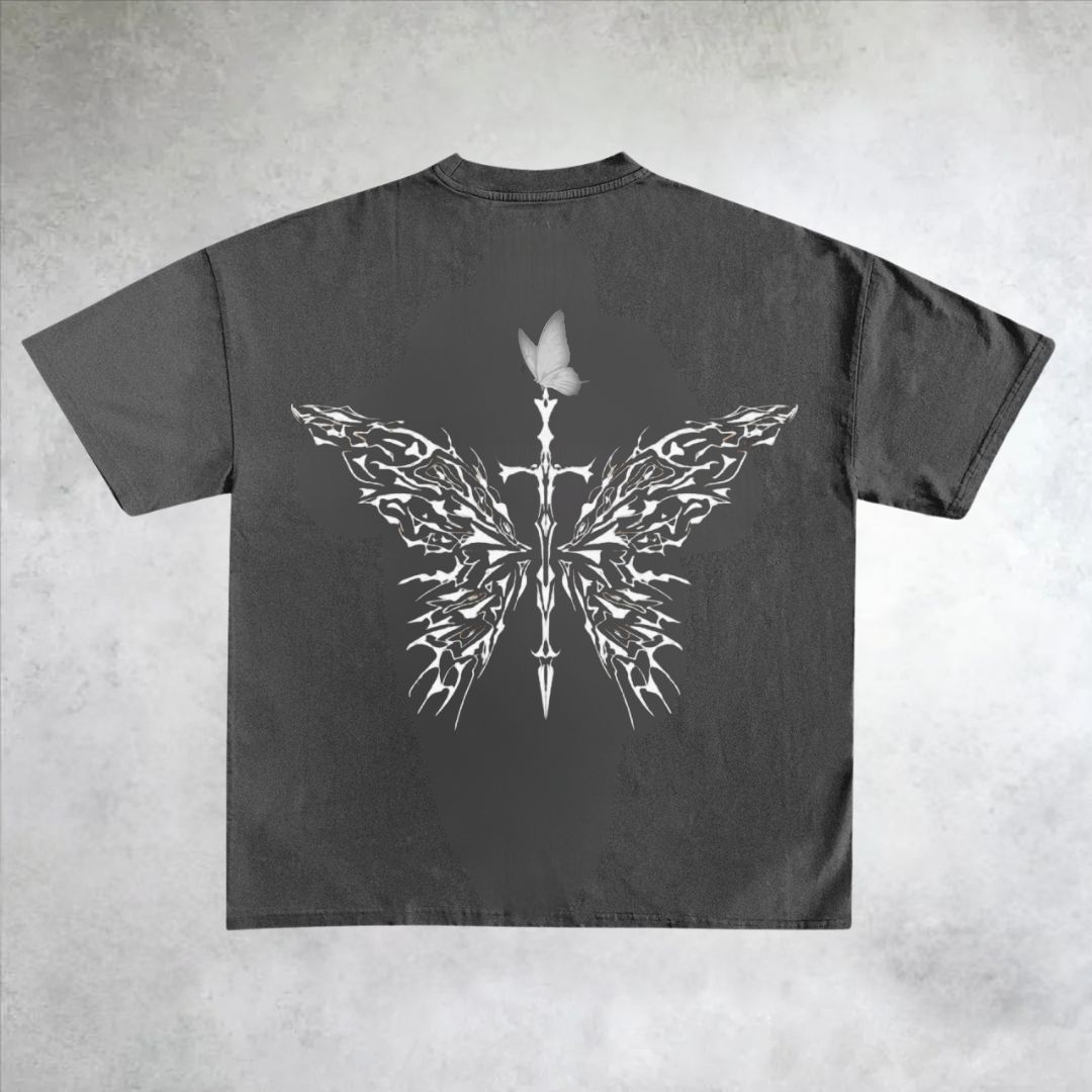 Butterfly Gothic Cotton T-Shirt