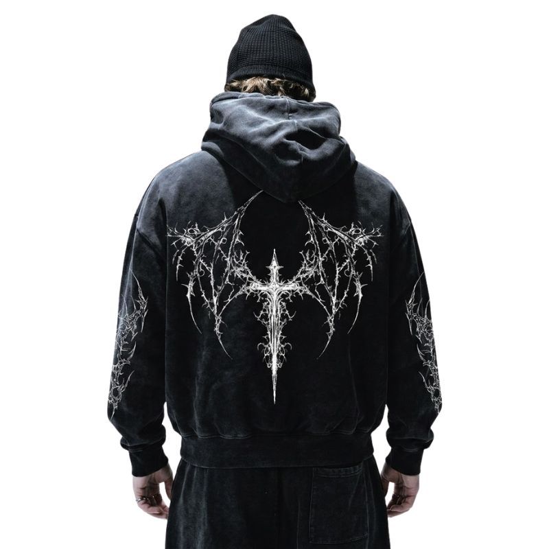 Symmetrical Cyber Sigilism Tribal Hoodie