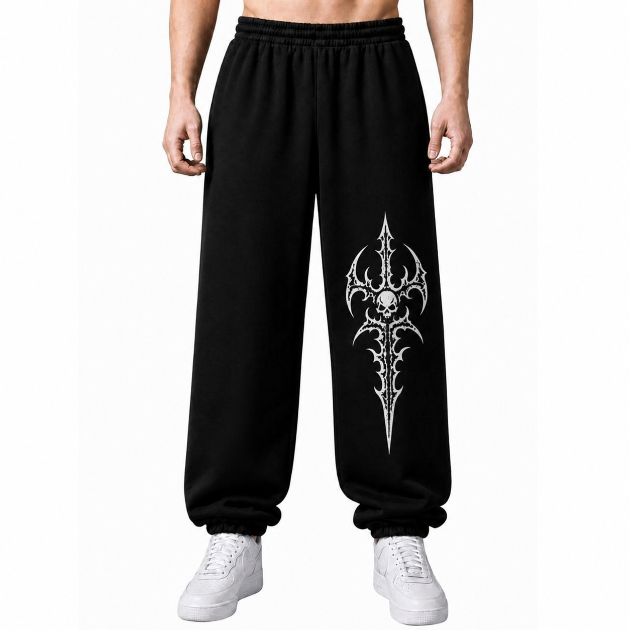 Cyber Skull Trident Baggy Sweatpants