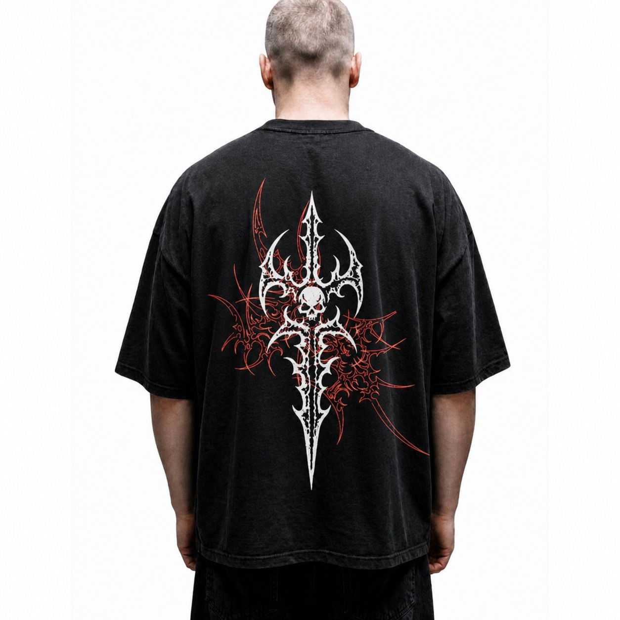 Cyber Skull Trident Heavyweight T-Shirt