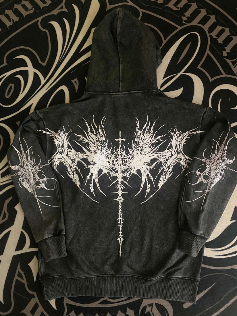 Tribal Spine Back Print Hoodie