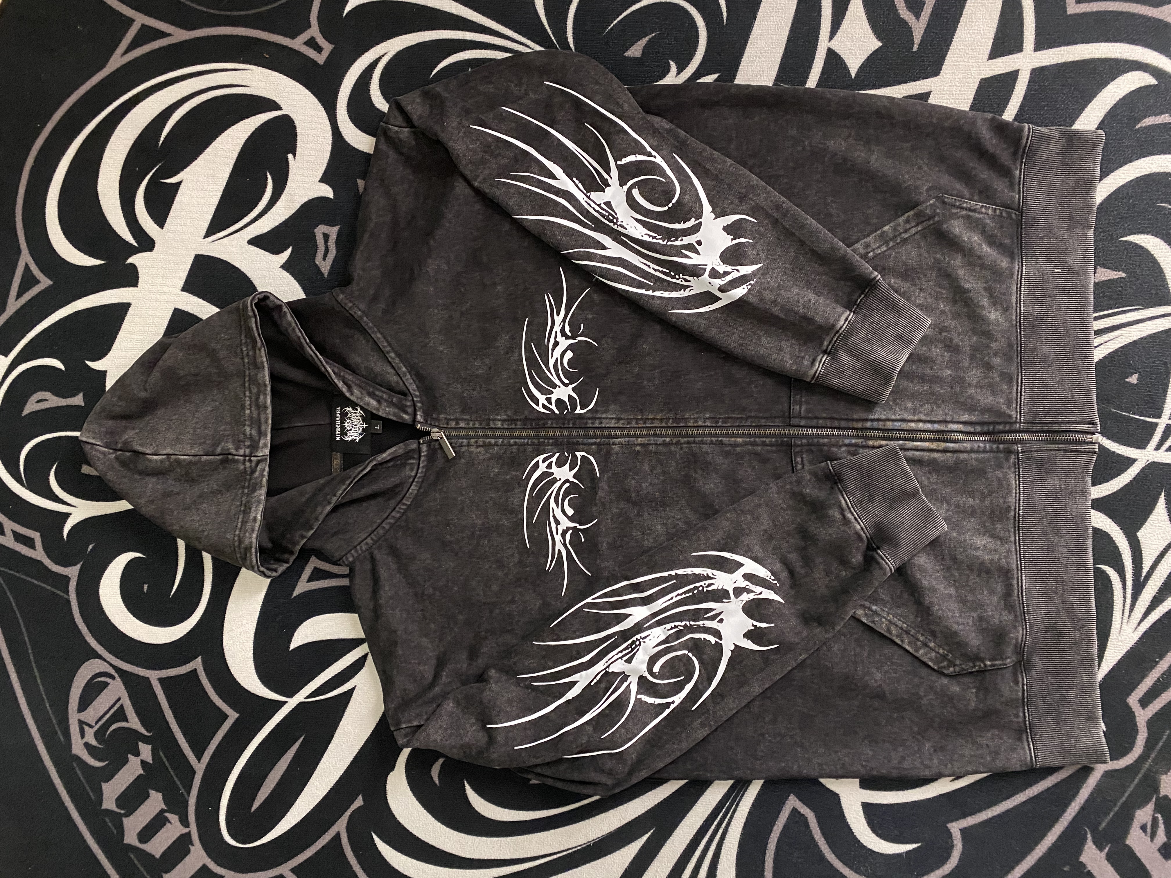 Cyber Tribal Wing Zip-Up Hoodie