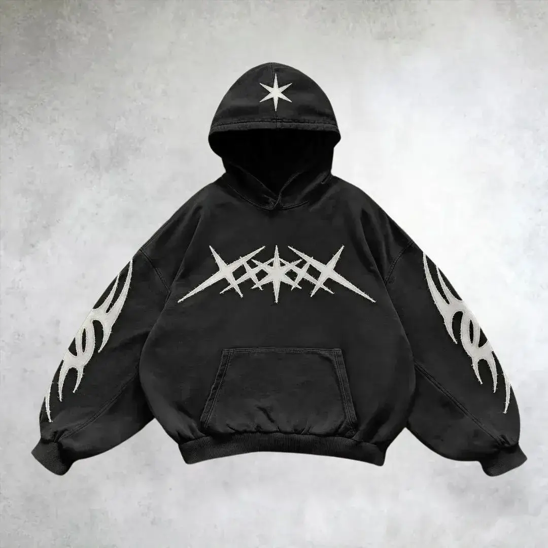 nitechapel-cyber-star-cluster-hoodie-washed-black-front
