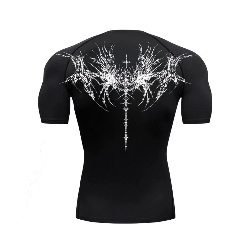 Fractal Chaos Cross Compression T-Shirt
