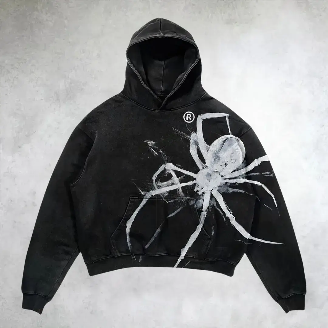 nitechapel-giant-grunge-spider-hoodie-washed-black-front