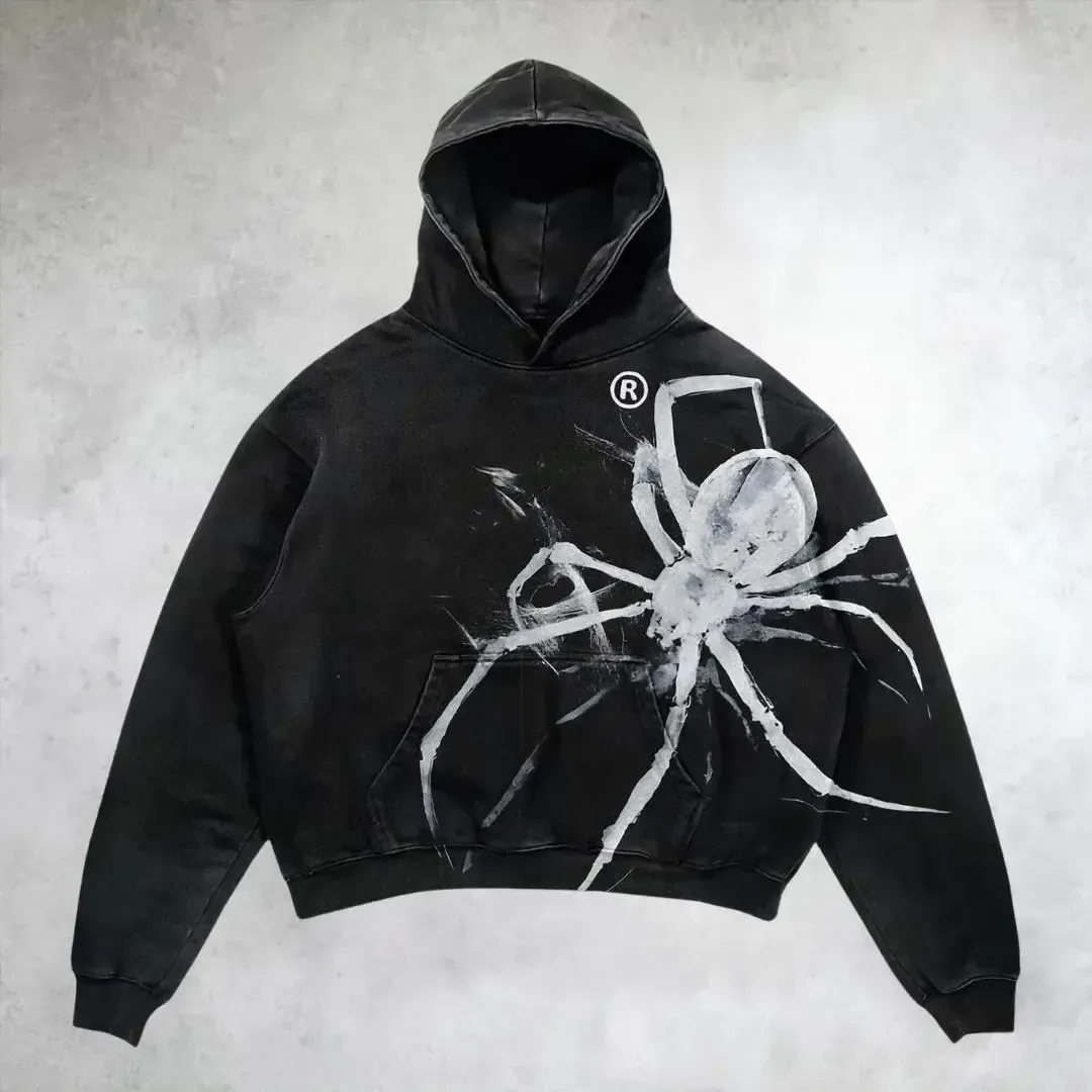 nitechapel-giant-grunge-spider-hoodie-washed-black-front
