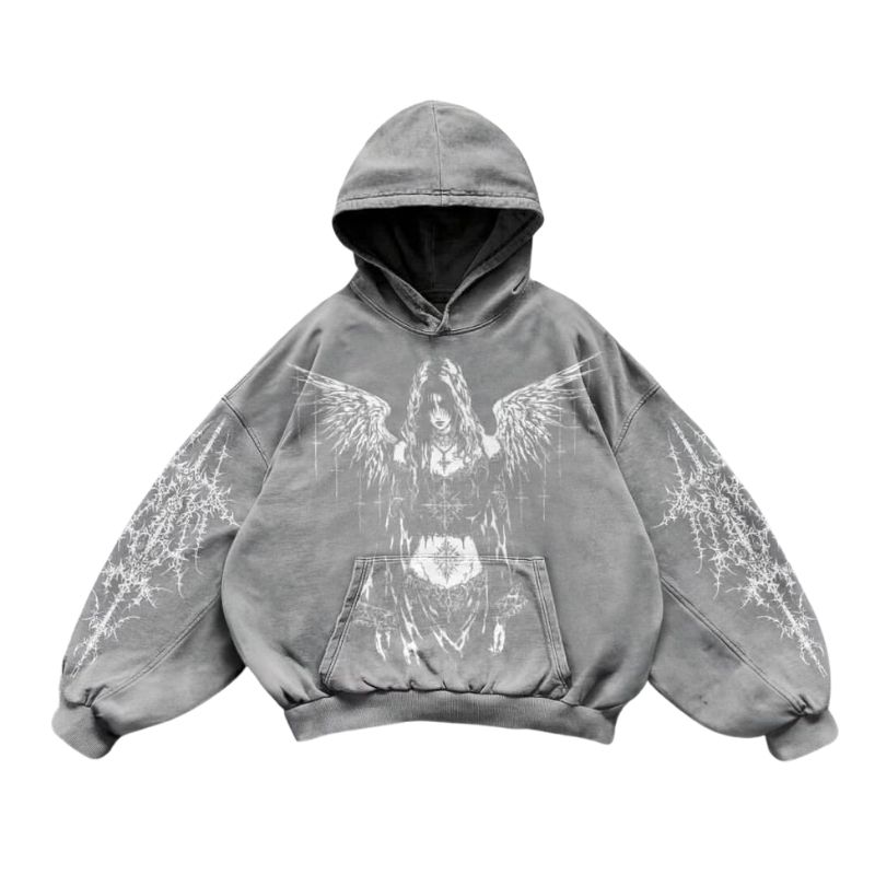 nitechapel-gothic-angel-portrait-hoodie-washed-gray-front