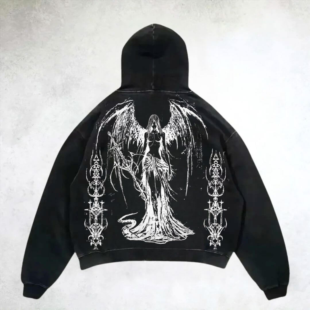 nitechapel-gothic-goddess-hoodie-washed-black-back