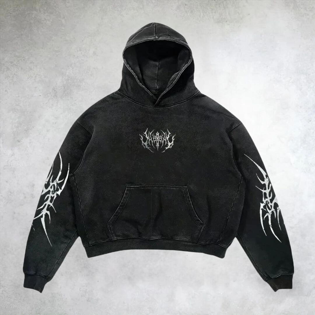 nitechapel-neo-tribal-razor-hoodie-washed-black-front