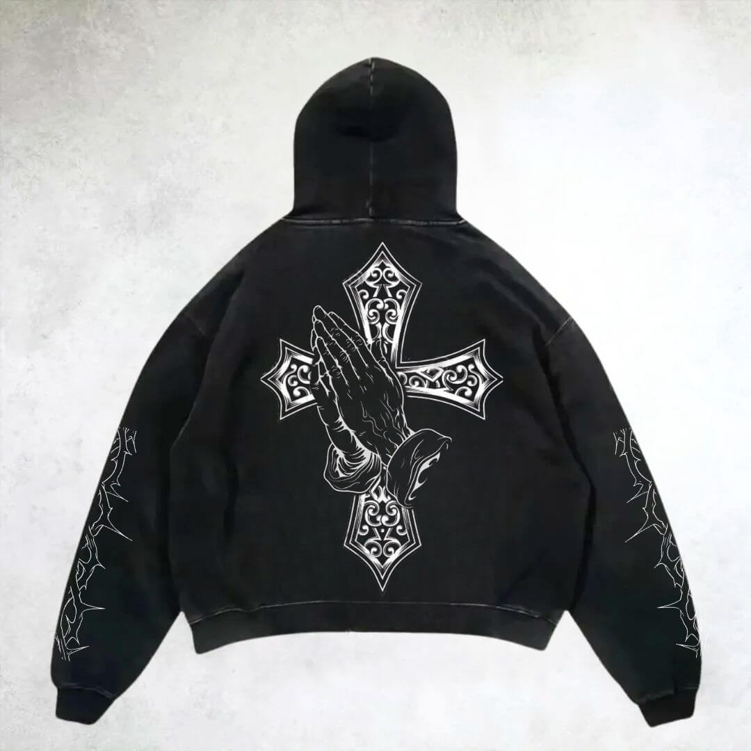 nitechapel-praying-hands-gothic-cross-hoodie-washed-black-back