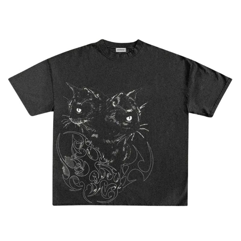 nitechapel-two-headed-cat-tribal-t-shirt-black-front