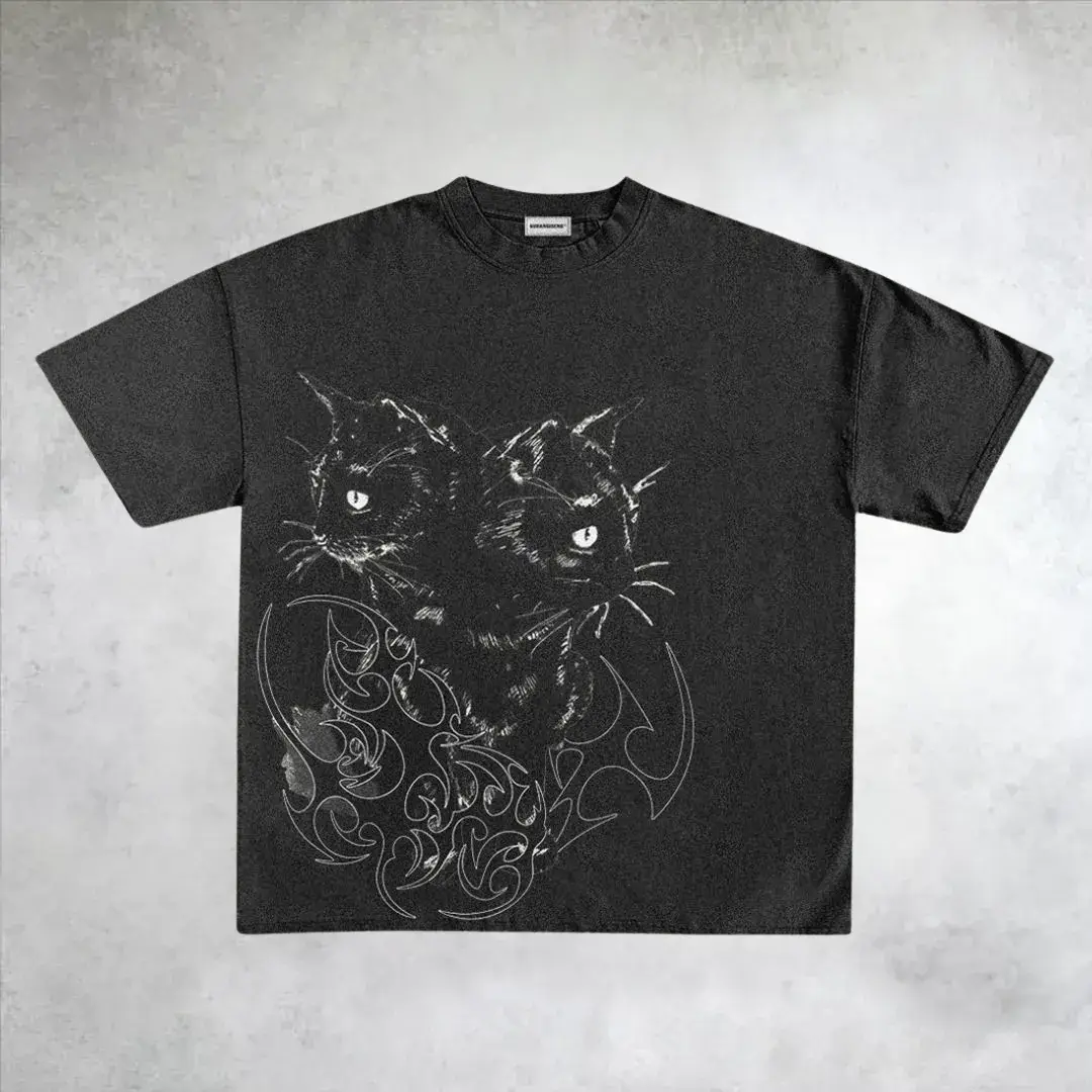 nitechapel-two-headed-cat-tribal-t-shirt-black-front