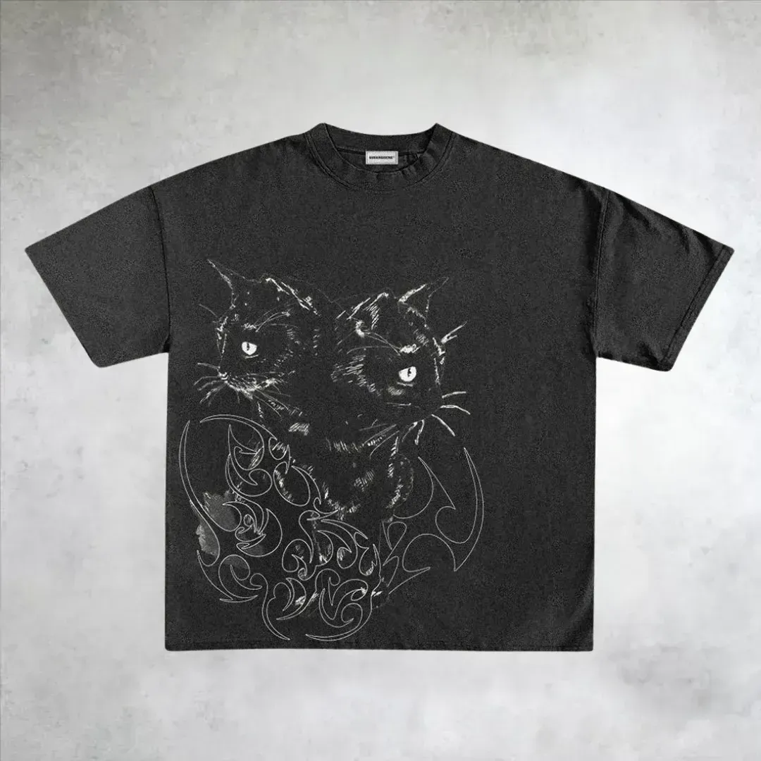 nitechapel-two-headed-cat-tribal-t-shirt-black-front