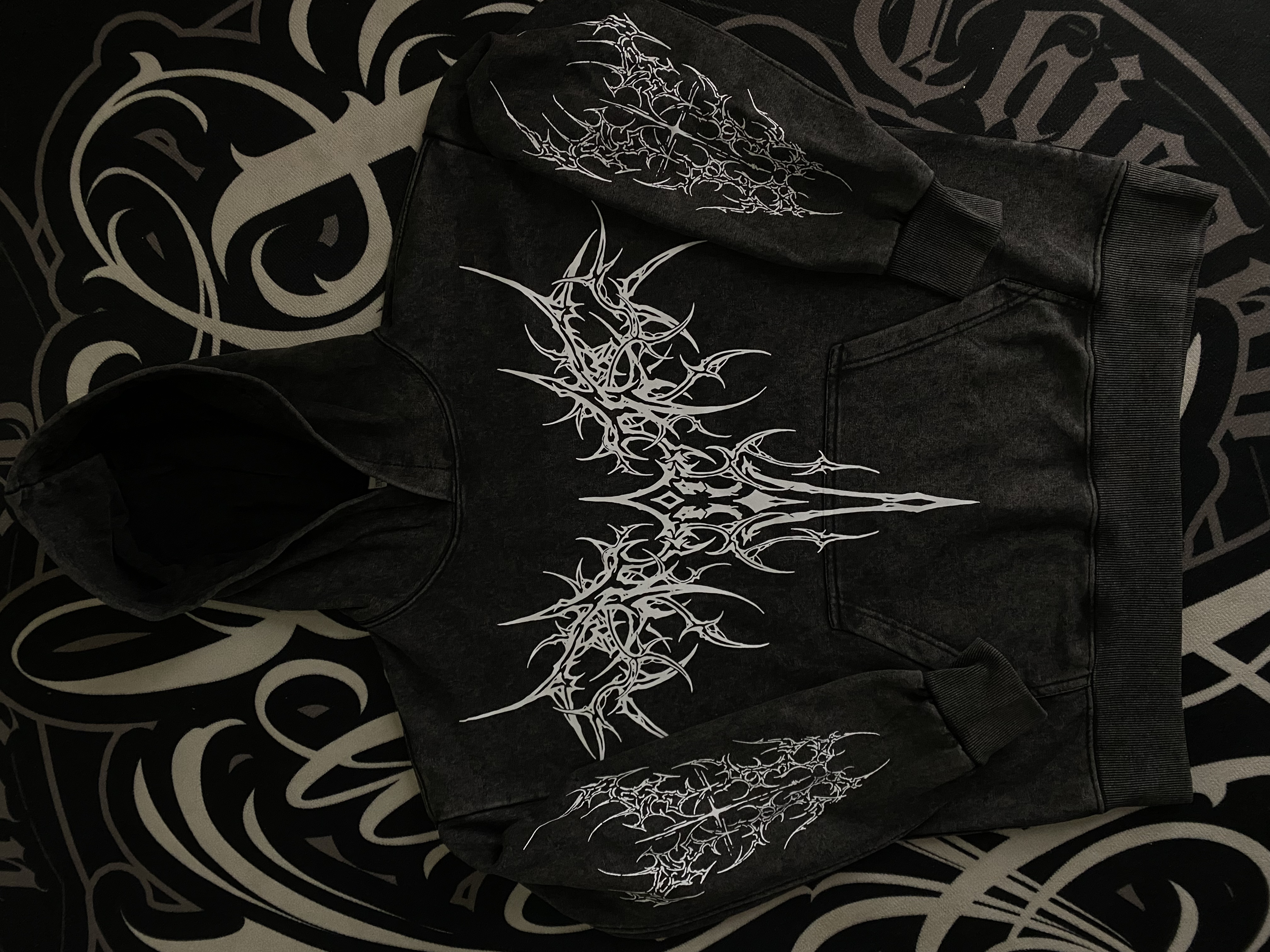Symmetrical Cyber Sigilism Tribal Hoodie