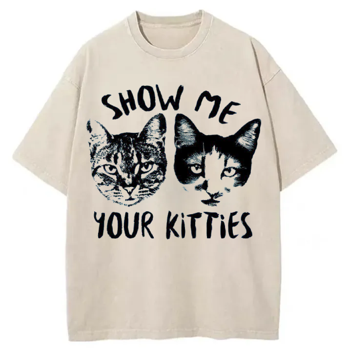 Chillteelab™ | Show Me Your Cat Washed T-Shirt