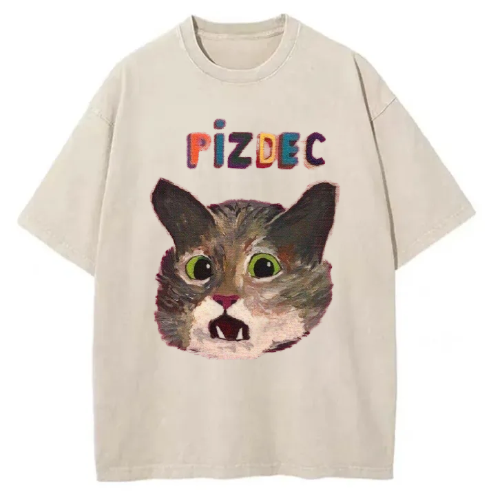 Chillteelab™ | PIZDEC Cat Washed T-Shirt