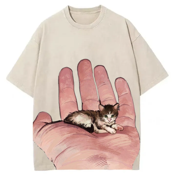 Chillteelab™ | Palm Treasure Cat Washed T-Shirt