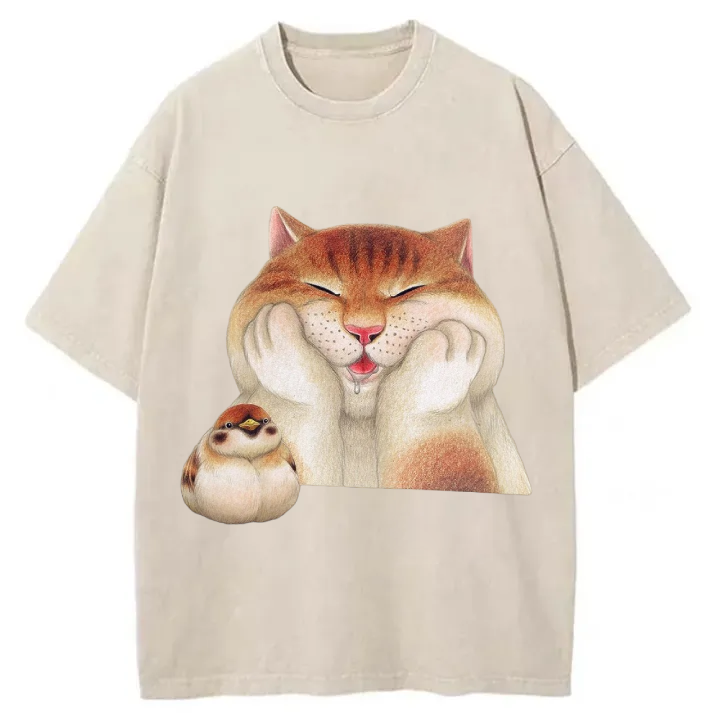 Chillteelab™ | Daze Cat Washed T-Shirt