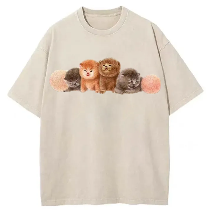 Chillteelab™ | Cute Kitten Washed T-Shirt