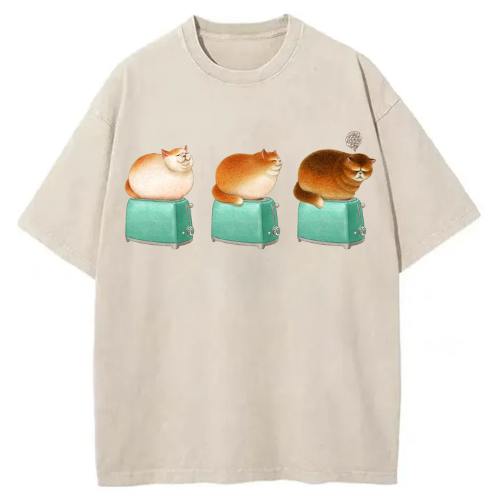 Chillteelab™ | Cat Waiting Washed T-Shirt