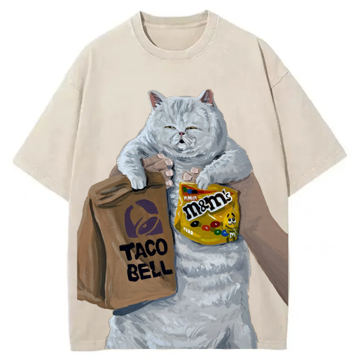 Chillteelab™ | Funny Fat Cat Washed T-Shirt