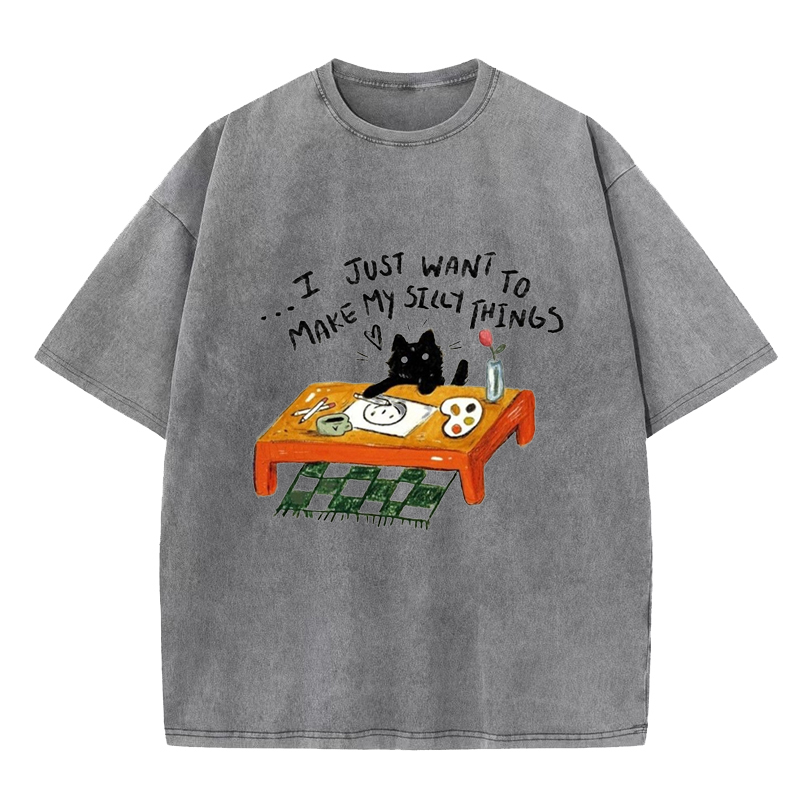 Cuddlefurry™ | Make My Silly Things Washed T-Shirt