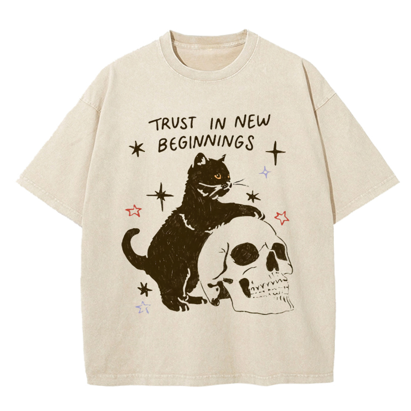 Cuddlefurry™ | Trust In New Beginnings Washed T-Shirt