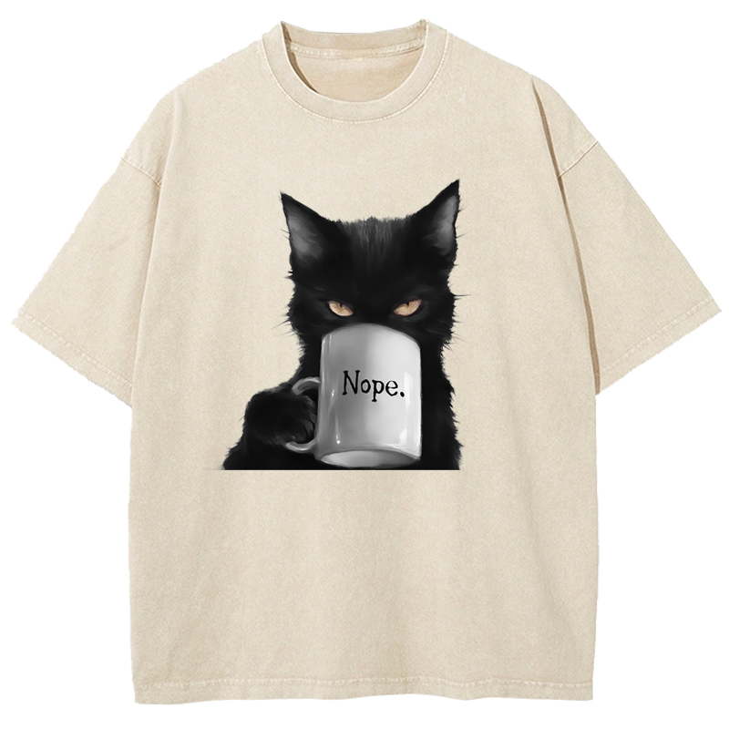 Cuddlefurry™ | Funny Cat Art Print Washed T-Shirt