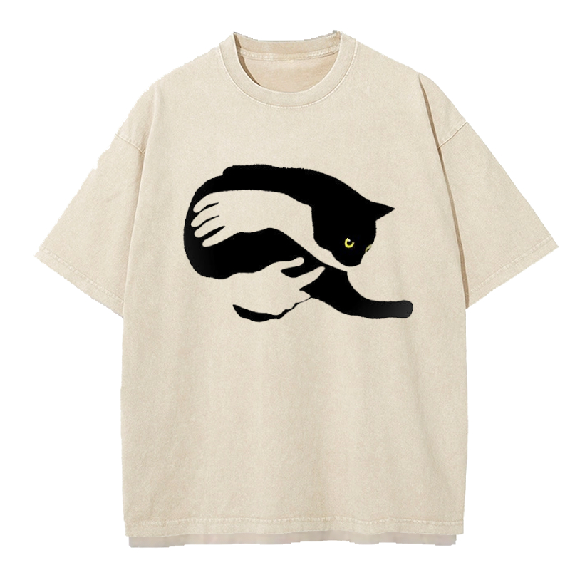 Cuddlefurry™ | Cuddle a cat Washed T-Shirt