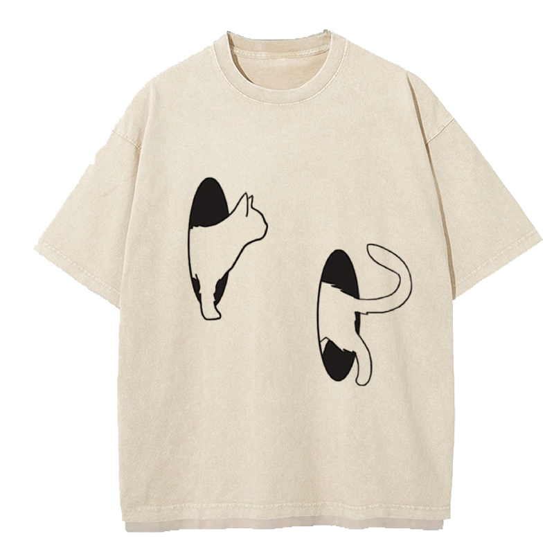 Cuddlefurry™ | The fun of cats Washed T-Shirt