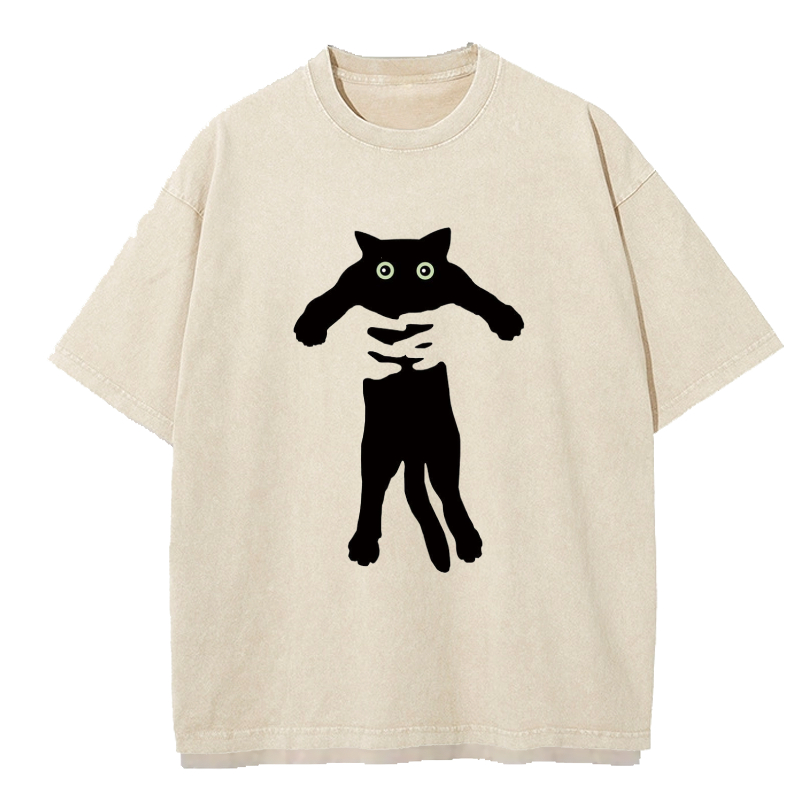 Cuddlefurry™ | Pick up a cat Washed T-Shirt